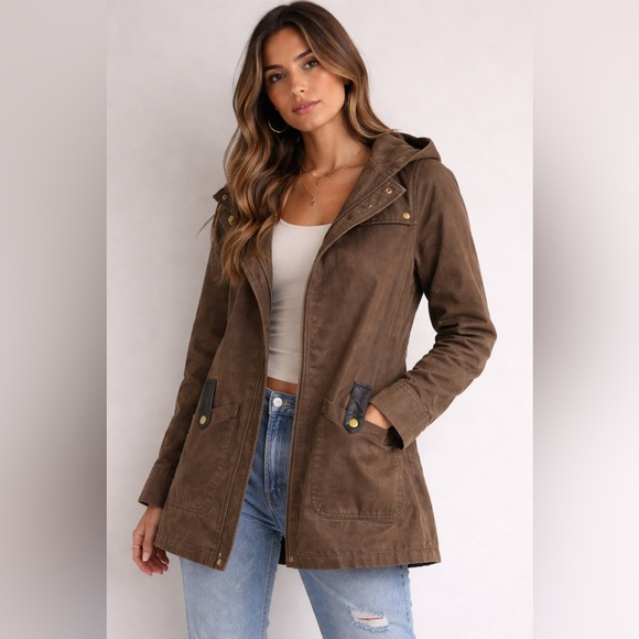 ASOS Jackets & Blazers - ASOS Brown Hooded Utility Jacket